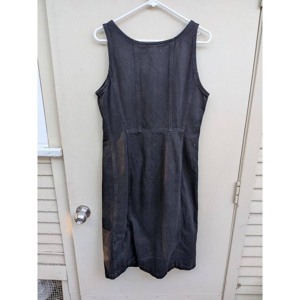 Levi's Black Denim Button Front Sleeveless Midi‎ Dress Size Medium